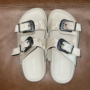 American Eagle AE Western Buckle Vegan Suede Sandal